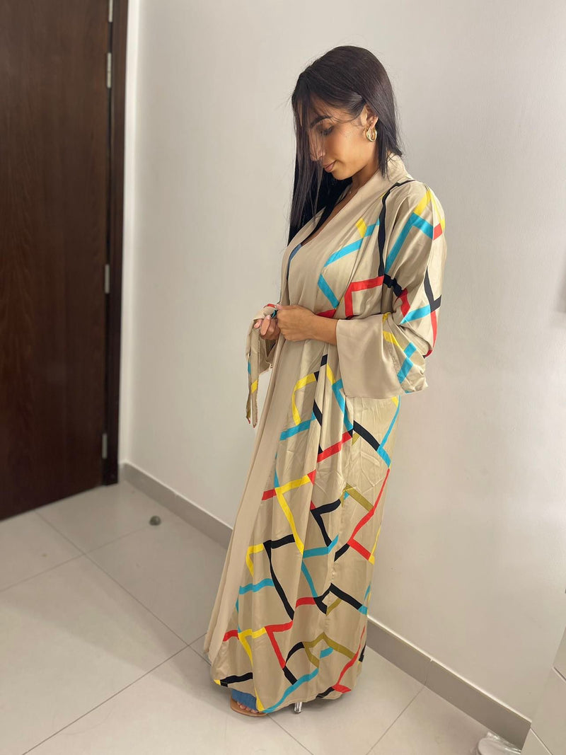 Kimono oriental arc en ciel
